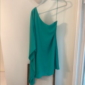 Elegant Teal One-Shoulder Dress